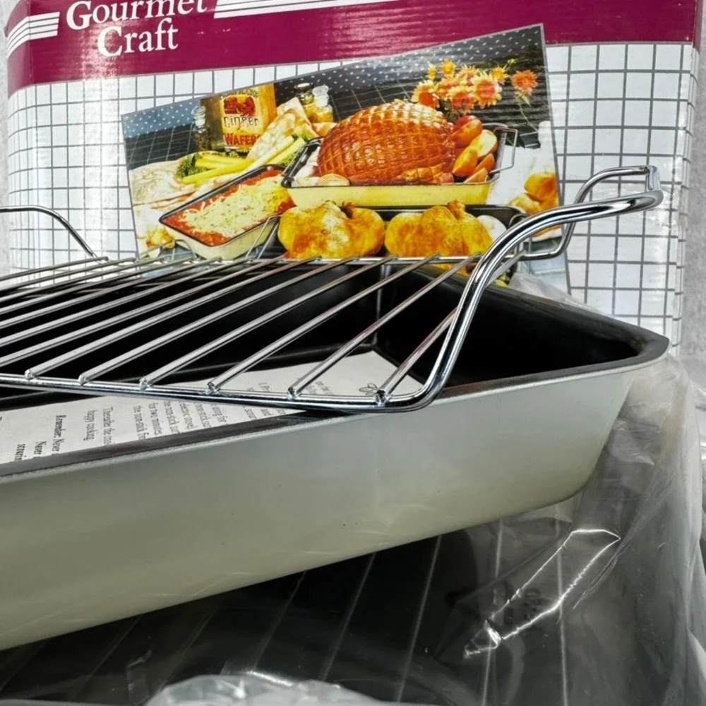 Gourmet Craft 6 Pc Non-Stick Roasting Pan Set with Racks Vintage 1995 New